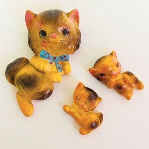 Ceramic Vintage Kitty Kitten Cat Set of 3 Wall Decor